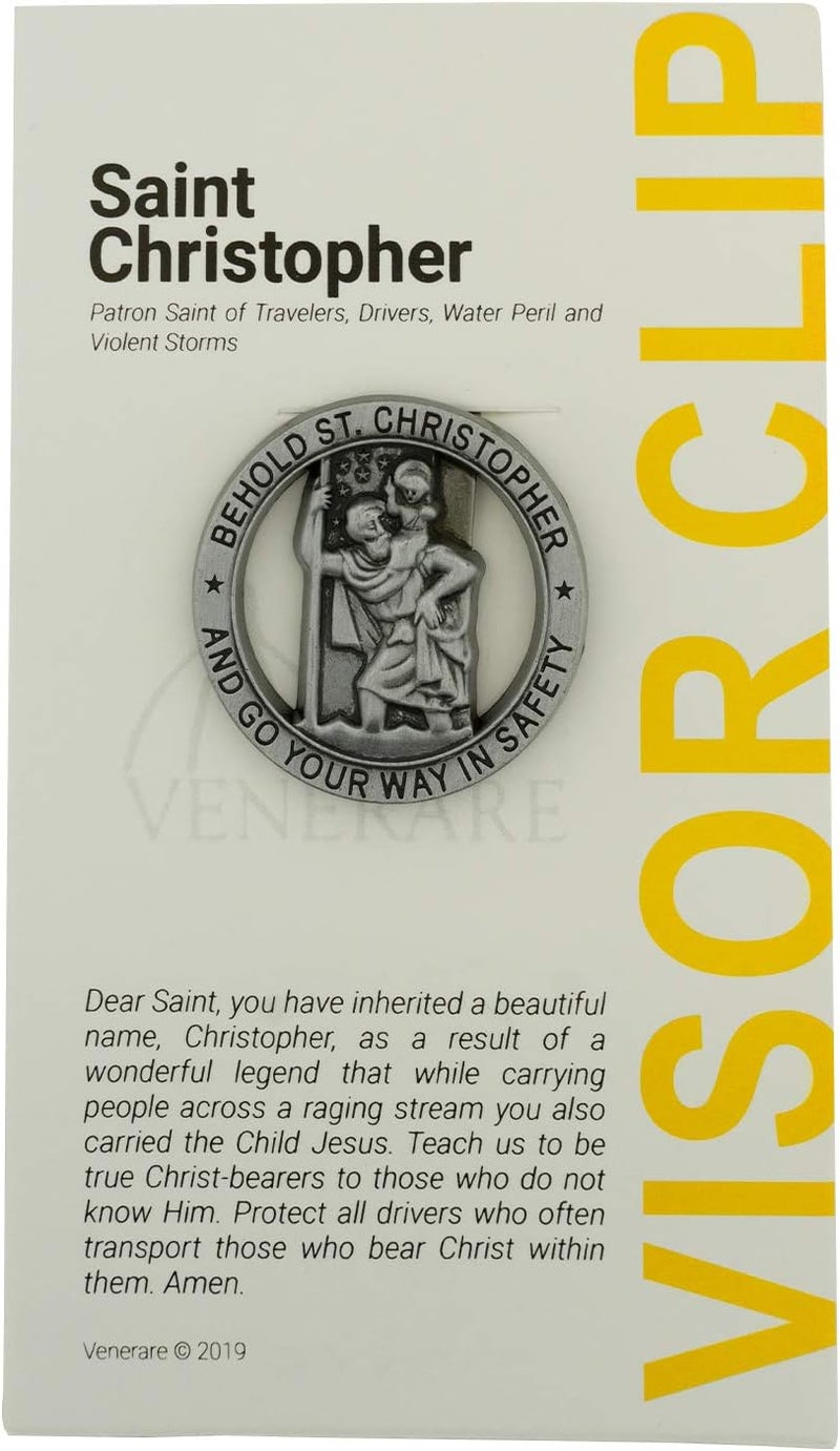 Venerare Saint Christopher Visor Clip - Patron Saint of Travelers and Motorists - Image 5