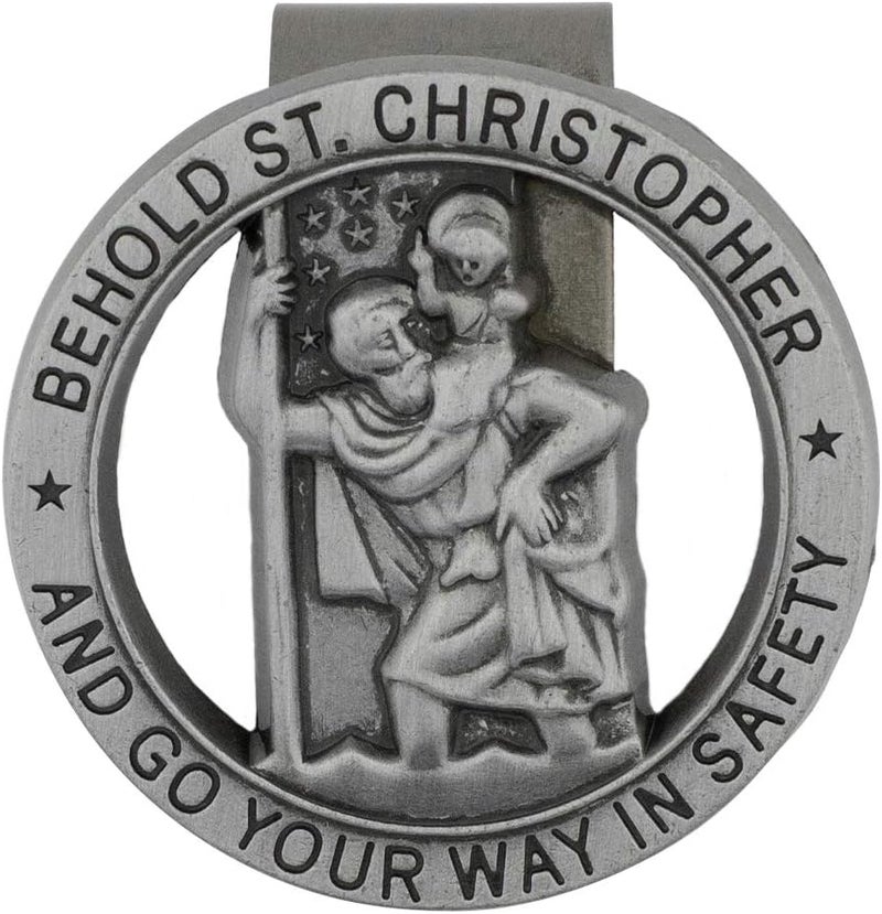 Venerare Saint Christopher Visor Clip - Patron Saint of Travelers and Motorists - Image 1