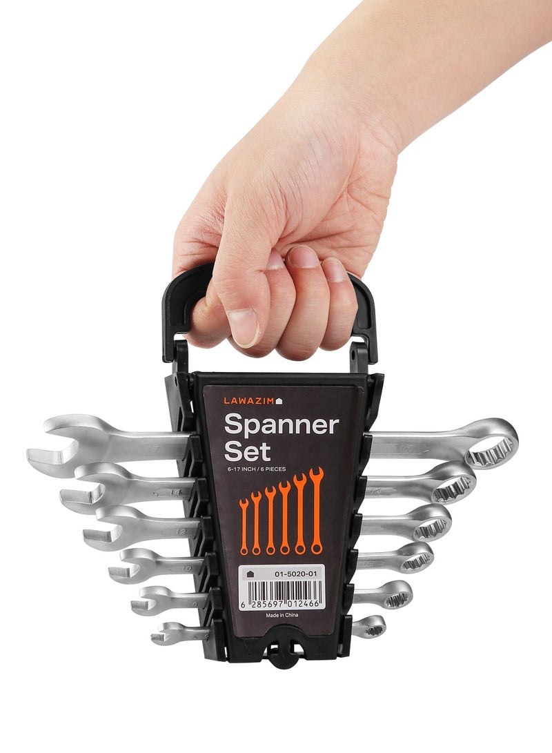 لوازم طقم مفتاح عدة قابل للتعديل مصنوع من صلب مقوى معالج بالحرارة ومطروق بدقة للحصول على قبضة قوية مع لمسة نهائية مقاومة للصدأ ، مجموعة من 6 قطع - Image 5