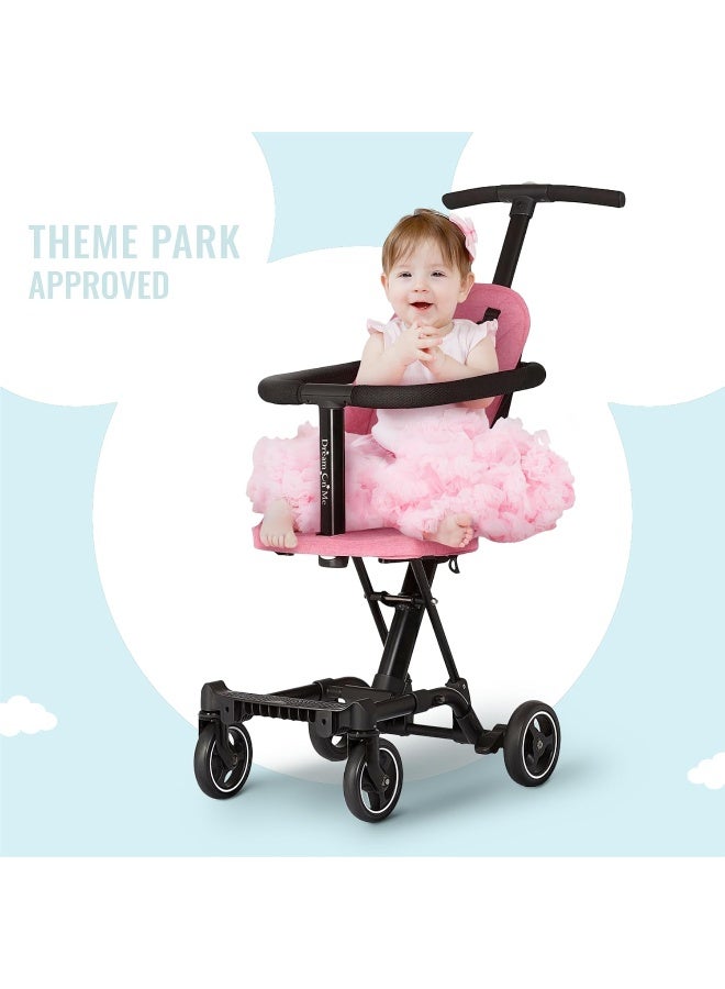Dream On Me Lightweight and Compact Coast Rider Stroller with One Hand Easy Fold, Adjustable Handles and Soft Ride Wheels, Pink - Image 2
