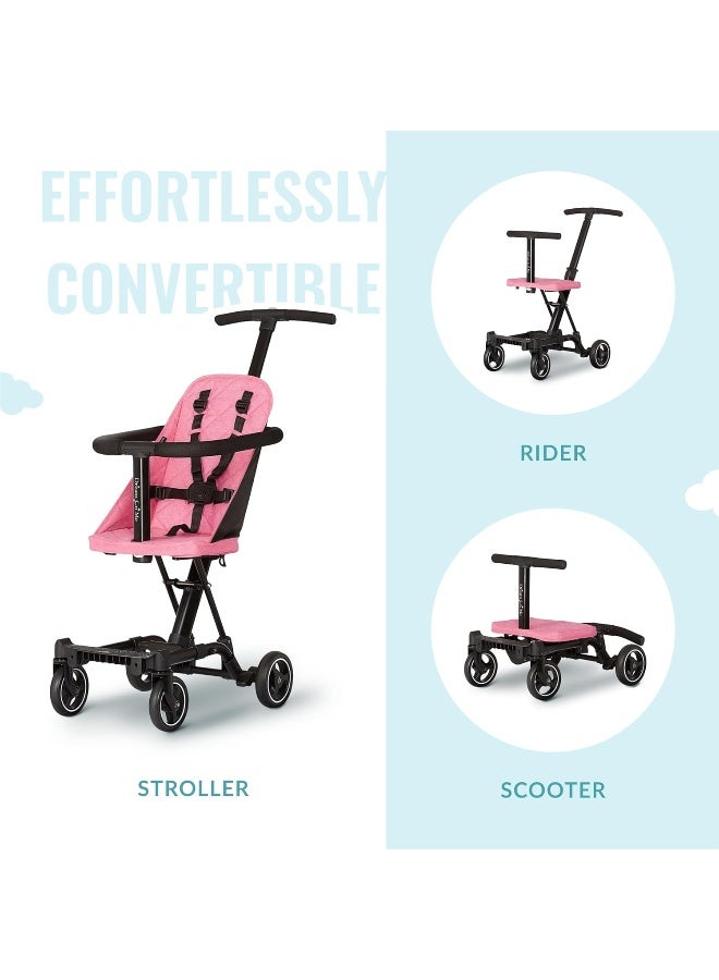 Dream On Me Lightweight and Compact Coast Rider Stroller with One Hand Easy Fold, Adjustable Handles and Soft Ride Wheels, Pink - Image 5