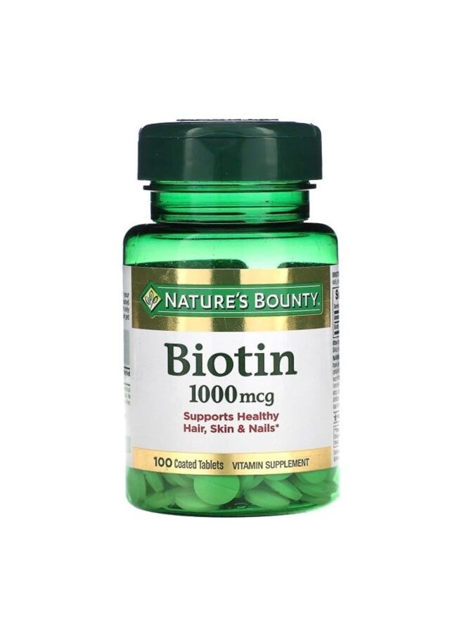 NATURE'S BOUNTY Biotin 1000 Mcg - 100 Tablets  - Image 1