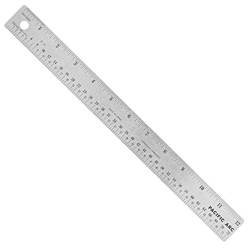 Pacific Arc Stainless Steel Ruler with Inch and Pica Measurements, 12 Inches Cork Backed - Image 1