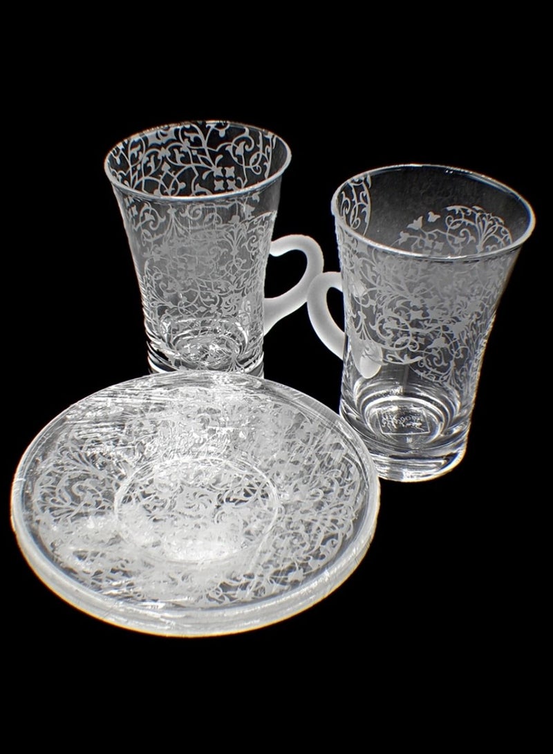 KuduArts Tea cups with saucer glass set of 2 pieces - Image 1
