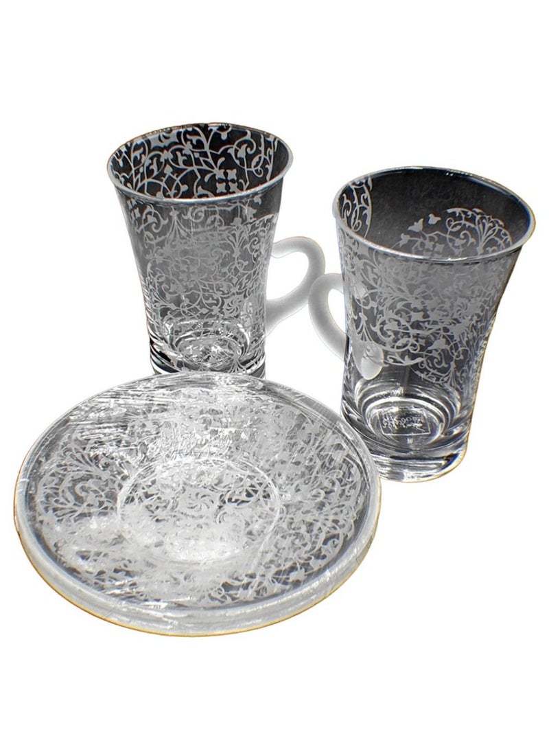 KuduArts Tea cups with saucer glass set of 2 pieces - Image 2