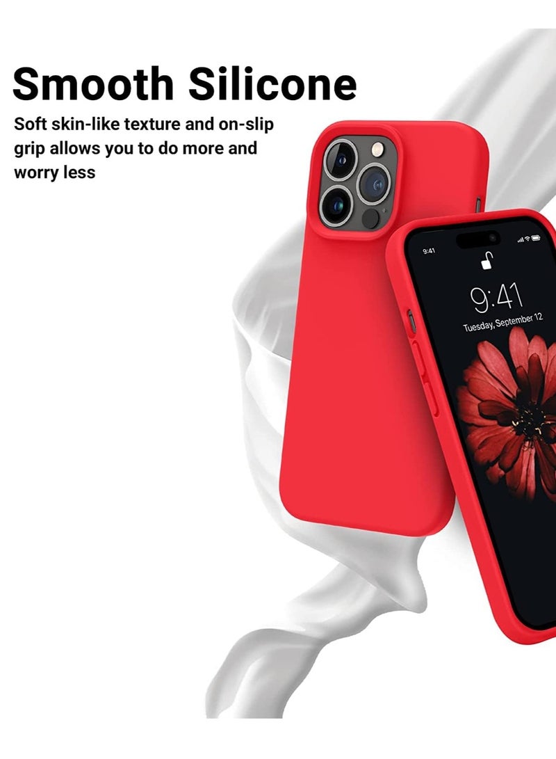 بورتوني جراب iPhone 14 Pro Max من السيليكون السائل ومضاد للخدش ومضاد لبصمات الأصابع وغطاء واقٍ ناعم حريري الملمس ومقاوم للصدمات لهاتف Apple iPhone 14 Pro Max - Image 3