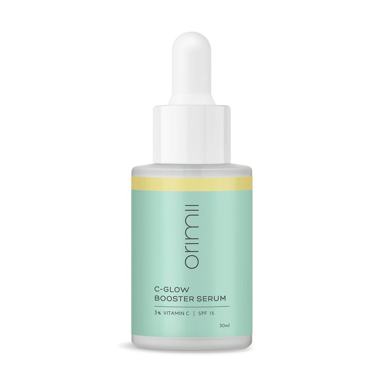 Orimii CGlow Booster Serum  3 Vitamin C  SPF 15  PregnancySafe Brightening  Hydrating Face Serum with Elderberry  Tahitian Gardenia for Even Skin Tone  Daily Sun Protection  30ml - Image 1