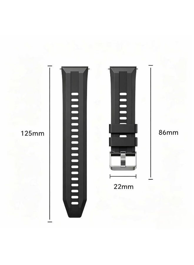 Bluejw Silicone Bands Compatible with Huawei Watch GT6/GT5/UItimate2/UItimate 46mm Soft Classic Replacement Strap for GT4/GT4Pro/GT3/GT3Pro/GT2Pro/GT2 46mm Watch Band 22MM - Image 2