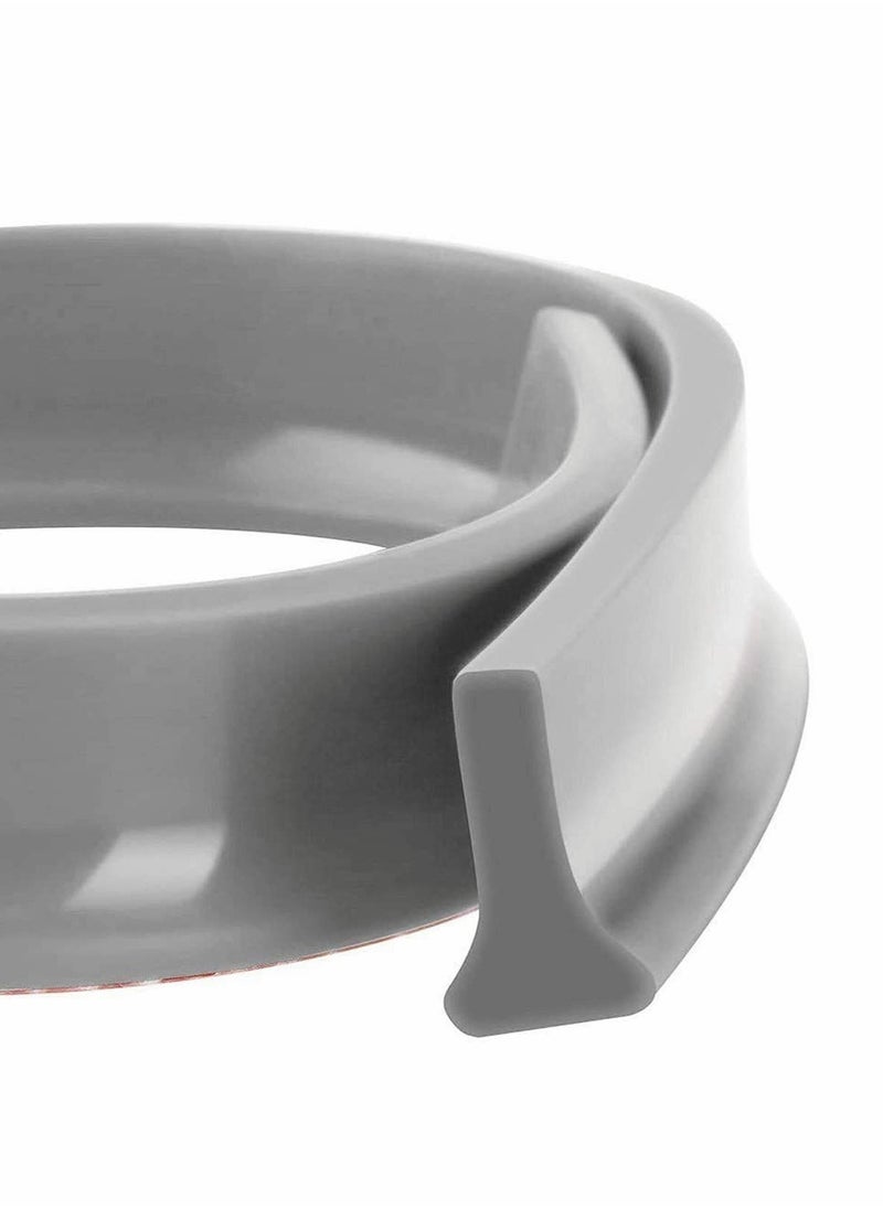 Excefore Collapsible Threshold Water Dam, Self-Adhesive Shower Barrier Bathroom And Kitchen Water Stopper, Home Water Retention System, Waterproof Water Flow Block Seal Strip (Gray), 1.4M  - Image 1