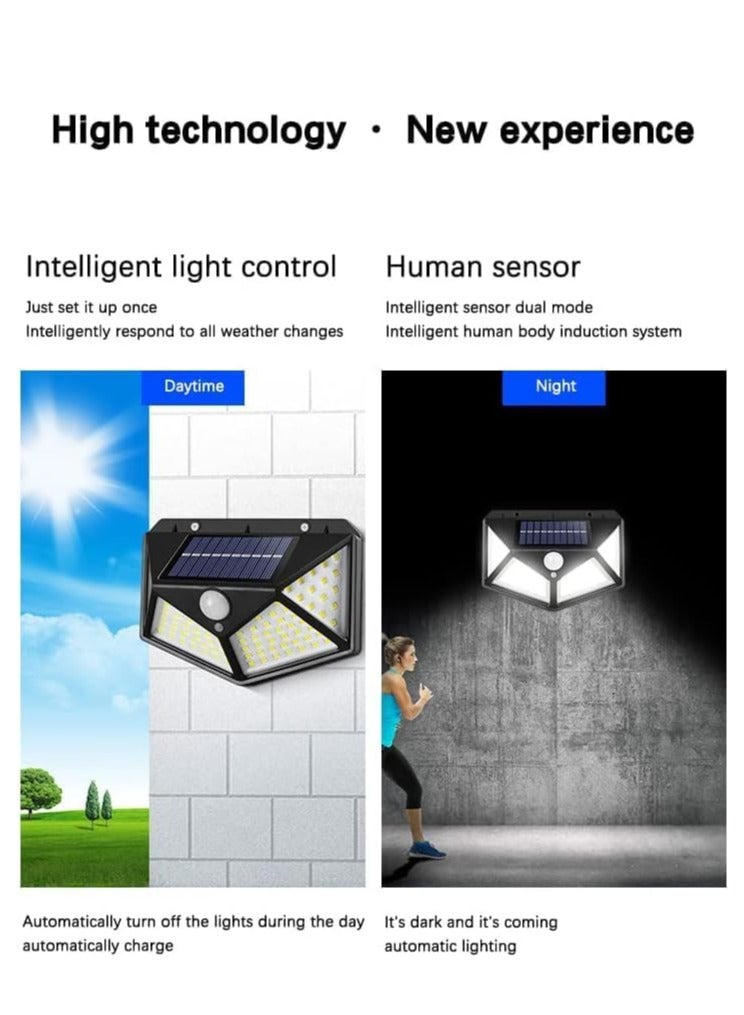 4 Packs Solar Outdoor Lights 120 LEDs with Lights Reflector,270°Wide Angle, IP65 Waterproof,Easy-to-Install Security Lights for Front Door,Backyard,Steps,Garage,Garden - Image 2