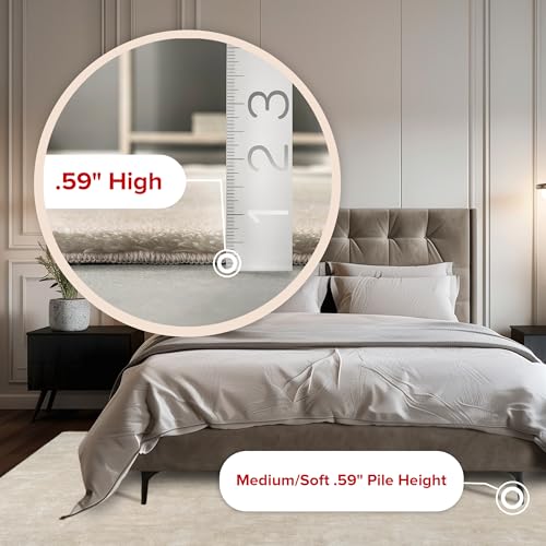 nuLOOM 4 x 6 Cozy Plush SuperiorWash Area Rug Machine Washable NonSlip Soft Fluffy Shag Carpet for Living Room Bedroom Kids Room Nursery Home Decor Loni Cream - Image 3