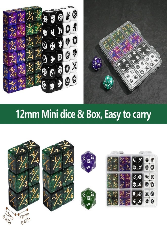 FourDragons 50 Pieces 12mm MTG Dice Counters Icon Abilities Keywords Dice Set, Small MTG Life Counters Tokens Mini Dice for Magic The gatering, Compatible with TCG CCG Magic Card Games Accessories - Image 4