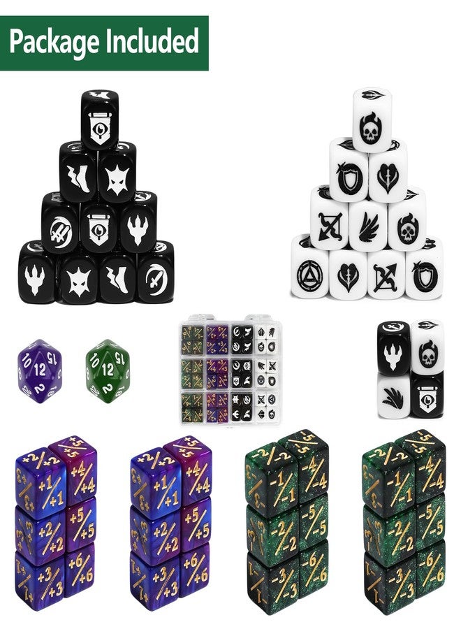 FourDragons 50 Pieces 12mm MTG Dice Counters Icon Abilities Keywords Dice Set, Small MTG Life Counters Tokens Mini Dice for Magic The gatering, Compatible with TCG CCG Magic Card Games Accessories - Image 3