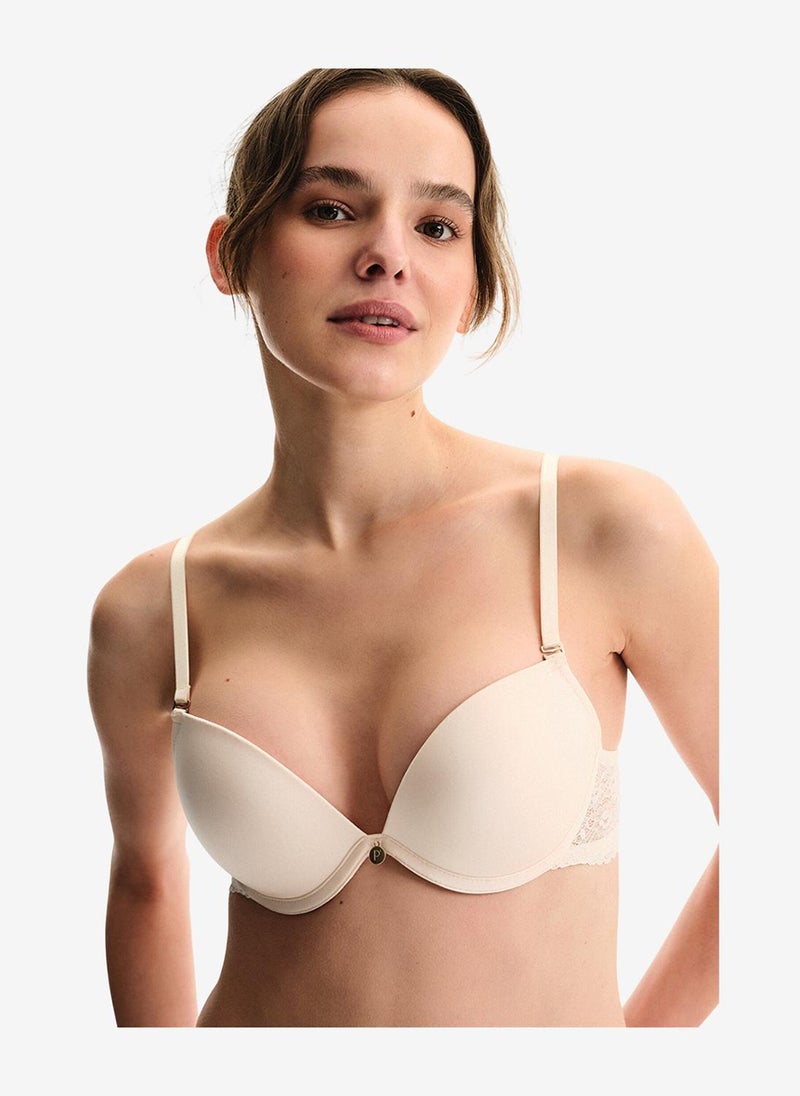 Penti Women Wow Essetials Cream/Pink Strapless Wired Padded Bra - Image 1