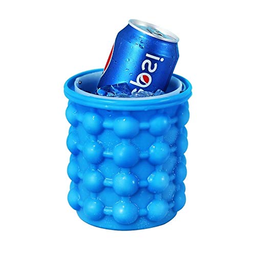 Rasikvar Portable Round Silicon Ice Bucket Ice Cube Maker Container with Lid and Keeps Ice Cold Space Saving Great Bar Tools for Home Bar Party and Picnic Accessories - Image 3