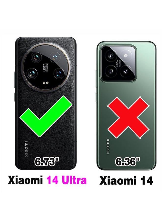 Asuwish Compatible with Xiaomi 14 Ultra 5G Wallet Case Tempered Glass Screen Protector and Leather Flip Cover Card Holder Stand Cell Accessories Protective Phone Cases for Mi 14Ultra Women Men Black - Image 2