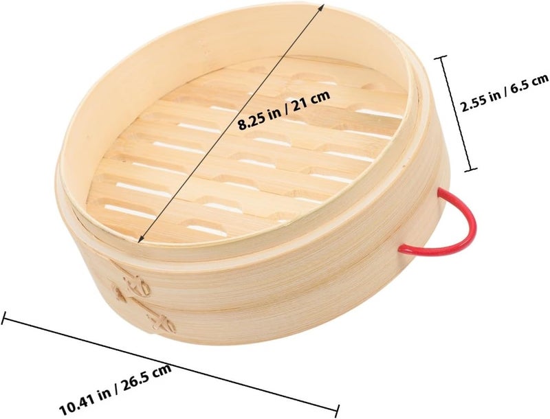Steamer Basket with Handles 20cm Food-grade Dumpling Steamer for Home and Commercial Use Traditional Chinese Steaming Basket for Bao, Dim Sum, and Vegetables - Image 2