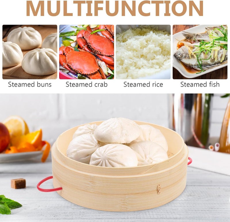 Steamer Basket with Handles 20cm Food-grade Dumpling Steamer for Home and Commercial Use Traditional Chinese Steaming Basket for Bao, Dim Sum, and Vegetables - Image 3
