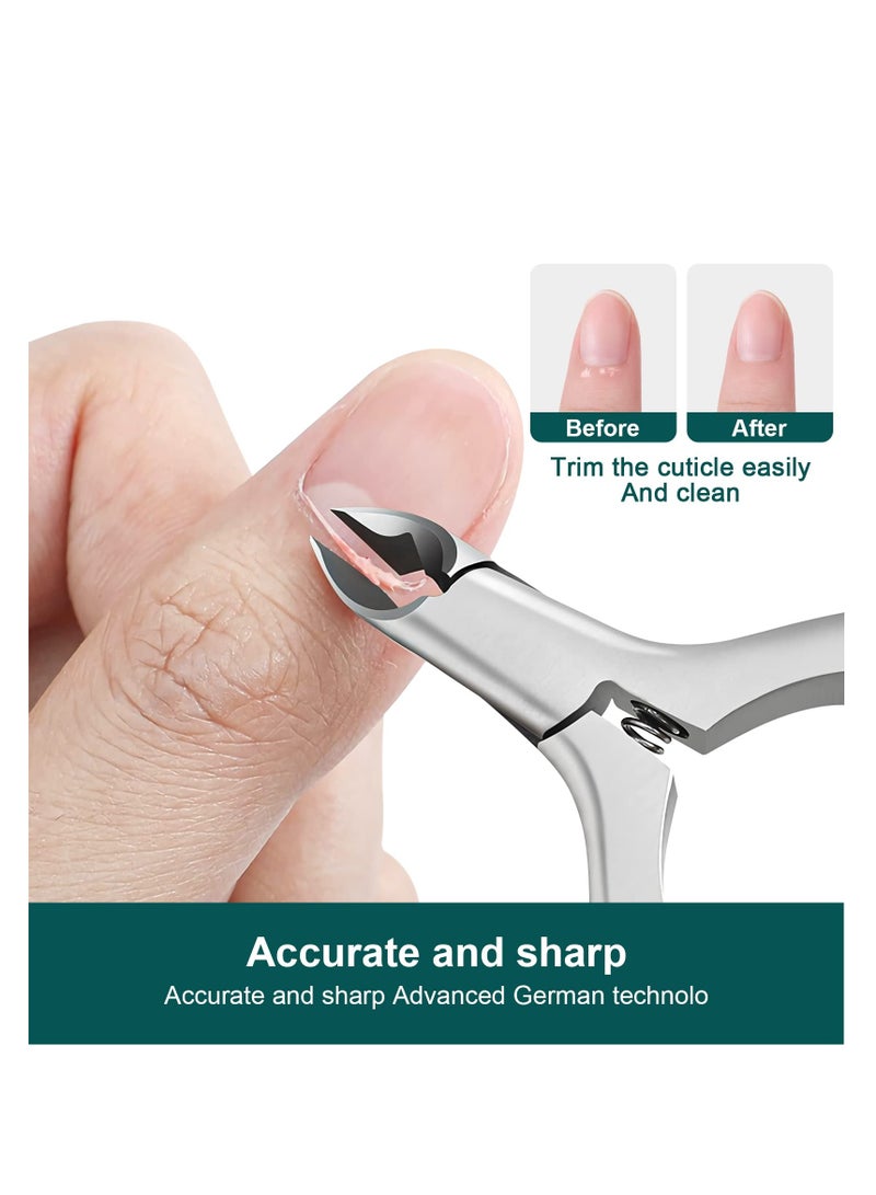 Excefore Nail Cuticle Trimmer, Cuticle Nipper, Stainless Steel Nail Clippers, Professional Cuticle Remover with Non-Slip Silicone Handle, Cuticle Clippers for Nail Care Pedicure Manicure Nail Tools (Black) - Image 2