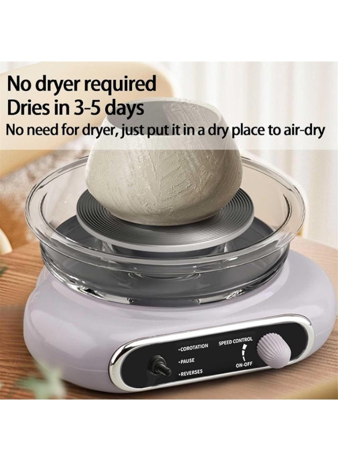 Mini Electric Pottery Wheel Ceramic Machine, Pottery Forming Machine with Adjustable Speed & Pause Pedals, Clay Modelling Tools DIY Pottery Kit for Kids Adults Beginners gray - Image 2