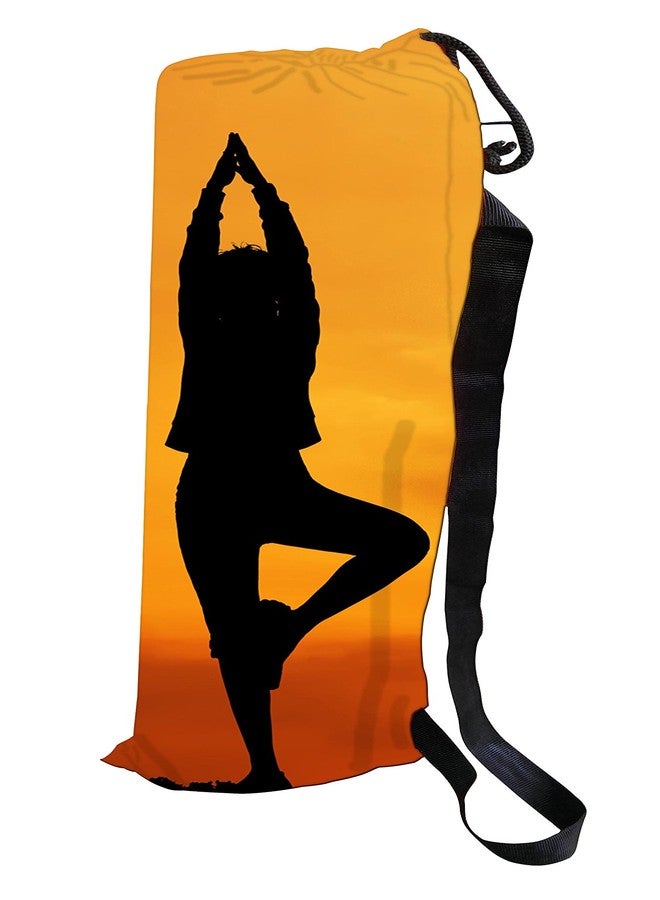 Active Elements Breathable Fabric & Printed Yoga mat Cover/Bag for 3 or 4 mm Standard Size. Yoga Cover Flat : 7 x 26 inch - Image 1