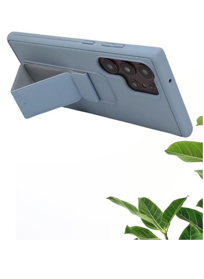 Raxoom Galaxy S23 Ultra Case Fully Covered With Finger Grip Stand Holder Anti Slip Shockproof Protective Case Cover For Samsung Galaxy S23 Ultra 5G (Sky Blue) - Image 2