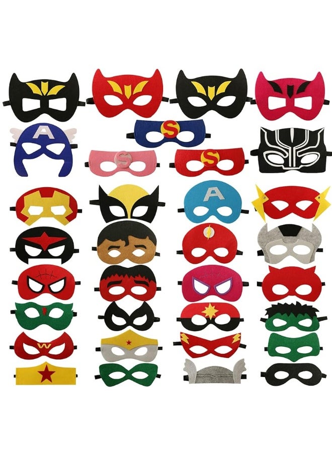 DANGSHAN DANGSHAN 33 Packs Superhero Masks Party Favors for Kids Toys Set Dress Up Birthday Festival Christmas Halloween Cosplay Party Supplies Party Masks with 33 Different Types for Children  - Image 5
