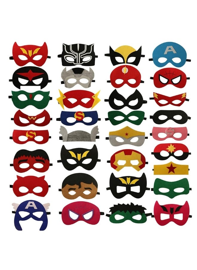 DANGSHAN DANGSHAN 33 Packs Superhero Masks Party Favors for Kids Toys Set Dress Up Birthday Festival Christmas Halloween Cosplay Party Supplies Party Masks with 33 Different Types for Children  - Image 1