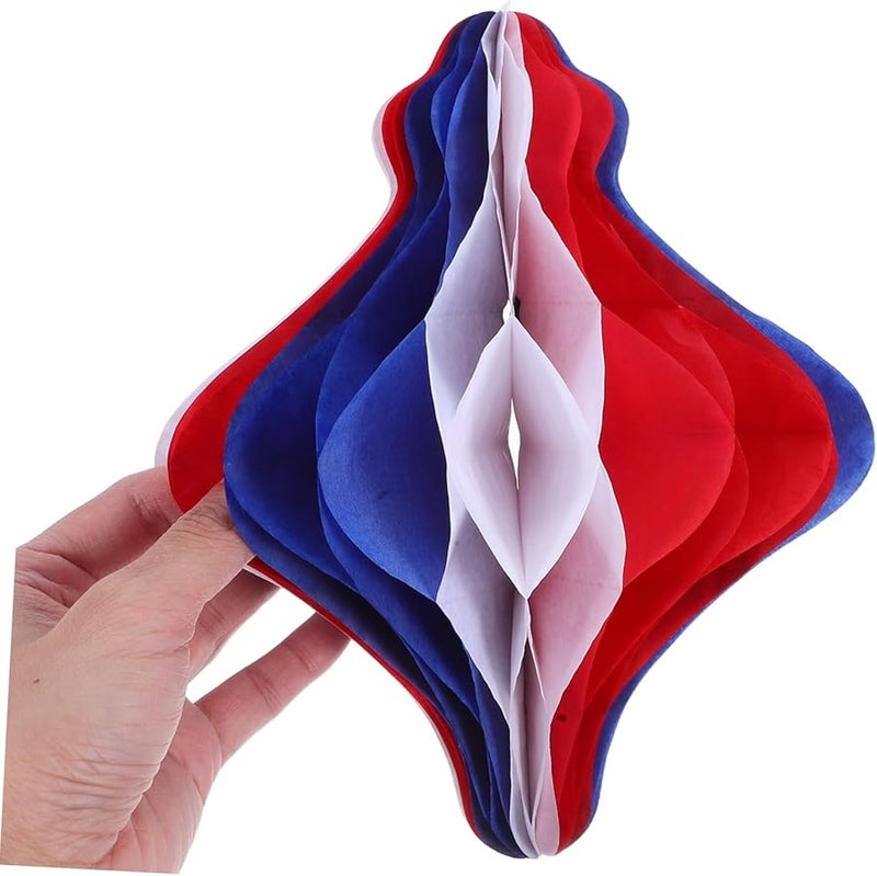 Alipis 6Pcs Red White Blue Honeycomb Balls Hanging Decorations For July 4th Memorial Day Graduation Festive Events - Image 5