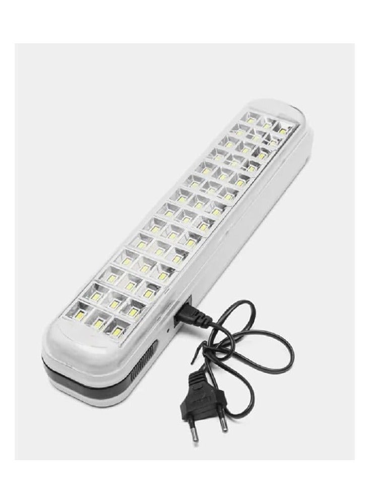 مصباح يدوي من البلاستيك باضاءة LED 66 بوضعين قابل لاعادة الشحن للطوارئ لون ابيض - Image 1