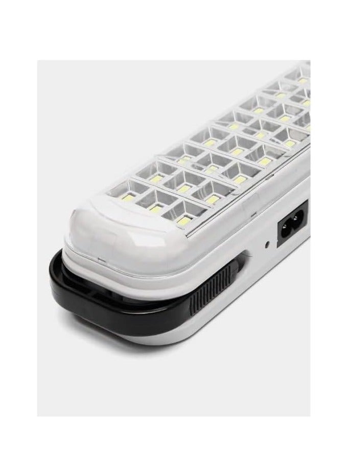 مصباح يدوي من البلاستيك باضاءة LED 66 بوضعين قابل لاعادة الشحن للطوارئ لون ابيض - Image 2