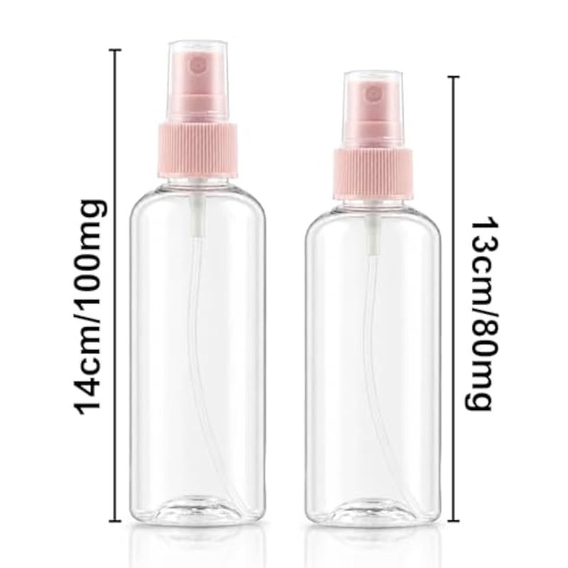 Spray Bottles - Set Of 2 Refillable Bottles, Clear Empty, Mini Travel Bottle, Suit For, Perfume Cosmetic, Makeup & Hair Spray, 80 ML &100 ML (Pink) - Image 4