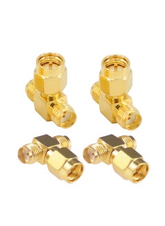 SUNSAR 4PCS SMA Connectors kit 2 Type SMA Adapter Splitter 2-Way SMA Male to Dual Female+SMA Splitter Antenna Adapter 3 Way Aadpter Antenna Converter  - Image 1