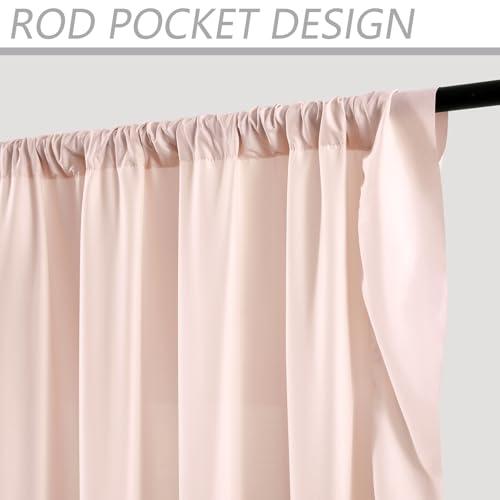 SEEKRIGHT Dusty Pink Ruffle Curtains 84 Inches Long for Bedroom Living Room Rod Pocket Light Filtering Soft Victorian Romantic Ruffle Pleated Curtains for Girls Nursery Room Window Privacy Decor 52x84, Blush - Image 3