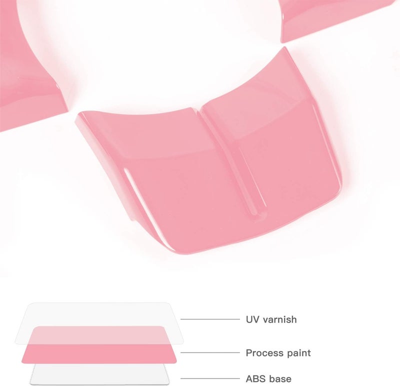 JeCar Interior Steering Wheel Decoration Trim Kits for 2011-2018 Jeep Wrangler JK/2011-2013 Grand Cherokee/2011-2016 Jeep Compass & Patriot, Pink - Image 3