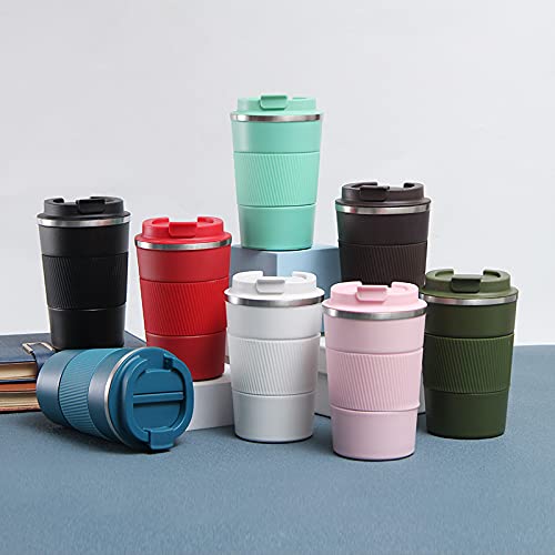 Wosta Insulated Travel Coffee Mug 2.0 | Double Wall Vacuum Stainless Steel Fat-Bottomed Coffee Cup Tumbler with Spill Proof Flip Lid for Hot and Ice Beverages (Mint Green Color, 510 Ml) - Image 3