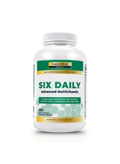Nature's Lab Six Daily Advanced Multivitamin Over 90 Nutrients Minerals Antioxidants Herbs & Whole Foods 180 Capsules (30 Day Supply)  - Image 2