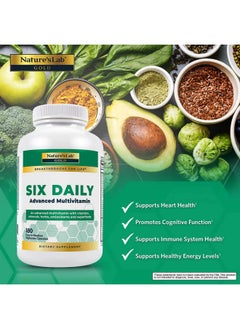 Nature's Lab Six Daily Advanced Multivitamin Over 90 Nutrients Minerals Antioxidants Herbs & Whole Foods 180 Capsules (30 Day Supply)  - Image 5