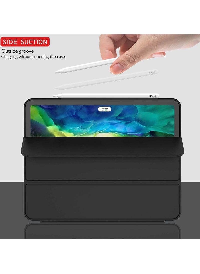 ELTRAZONE - iPad Pro 12.9 Case 2020 with Pencil Holder (4th Generation), Premium Protective Case Cover with Soft TPU Back and Auto Sleep/Wake Feature for 2020/2018 iPad Pro 12.9 (Black) - Image 1