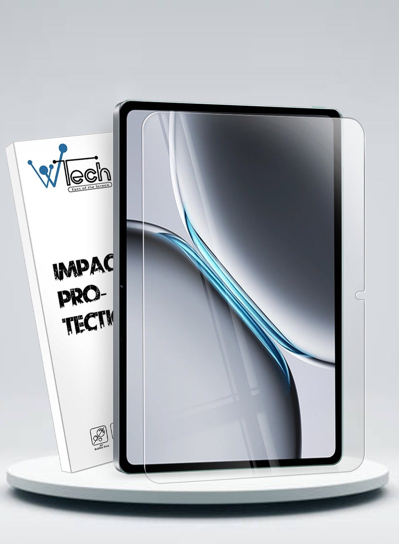 دبليو تيك واقي شاشة زجاجي مقوى من السلسلة OnePlus Pad 2 مقاس 12.1 بوصة 2024 من السلسلة المميزة بغطاء كامل بغطاء كامل (TSGPCN) - شفاف - Image 1