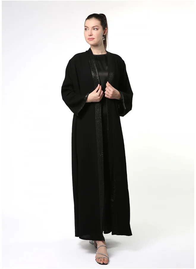 Line73 by Zahra A-Line Abaya with Designer Collar