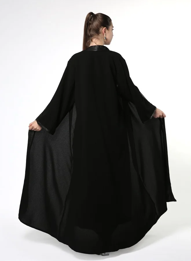 Line73 by Zahra A-Line Abaya with Designer Collar