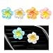 Wevdn 4PCS Flower Car Air Vent Clips Colorful Tropical Flower Air Freshener Vent Clips with Aromatic Pad Air Conditioning Outlet Clip Plumeria Flower Decoration WhitePinkOrangeBlue - Image 2
