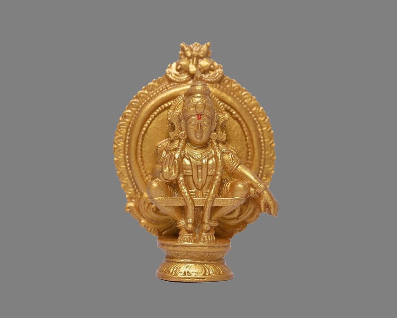 KariGhar Ayappa Swamy Idol Ayyappan Perfect for Car Dashboard Drawing Room Puja Ghar House Warming Gifting Decoration Purpose R0004 Gold 3 inch 3 x 7 x 10 cm - Image 5