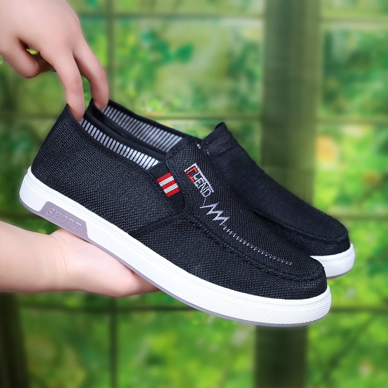 Non-Slip Wear-Resistant Old Beijing Cloth Shoes Men'S Shoes Light Breathable Comfortable Canvas Walking Shoes Generation - Image 1