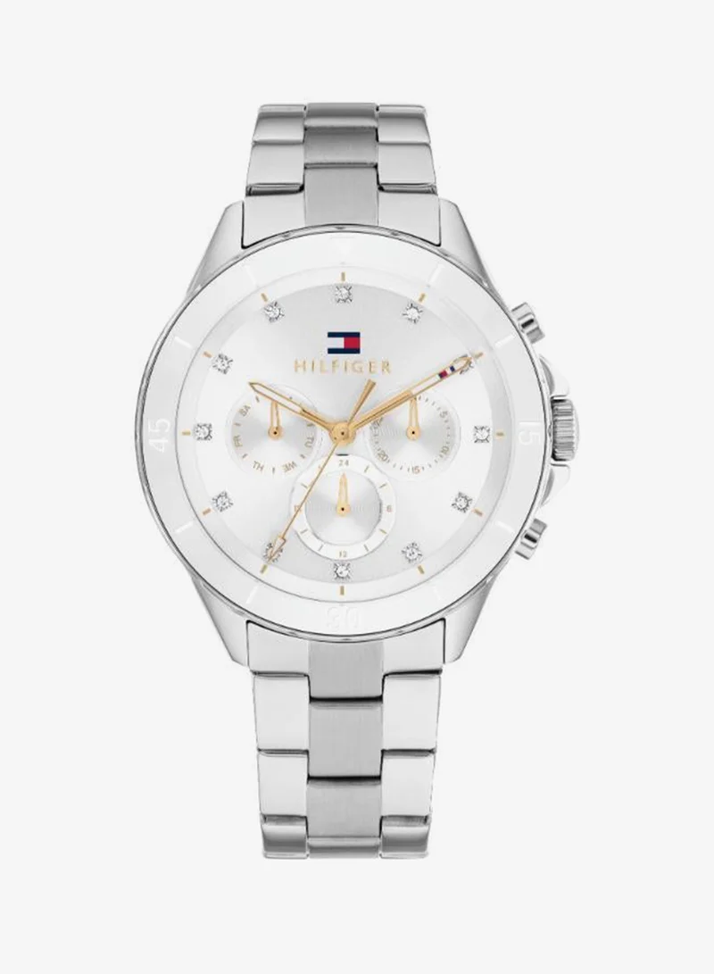 Women's Quartz Multifunction Watch, Silver Dial, Stainless Steel Strap
