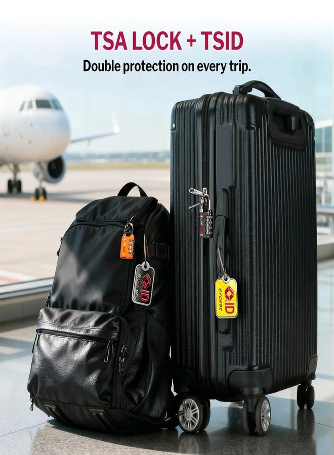 Forge Dual-Opening: Key or Combination Lock, TSA Approved Lock for Luggage, Pelican case, Travel, Gym, School, Luggage Combination Lock, Travel Bag Lock (Black 2 Locks and 2 ID) - Image 5