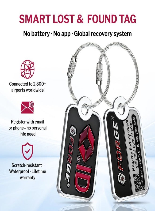 Forge Dual-Opening: Key or Combination Lock, TSA Approved Lock for Luggage, Pelican case, Travel, Gym, School, Luggage Combination Lock, Travel Bag Lock (Black 2 Locks and 2 ID) - Image 4