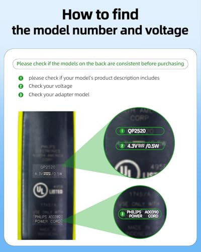 Superer 4.3V Charger A00390 Fit for Philips Norelco One Blade Old Model QP2520 MG3740 QP2521 QP2522 QP2515 MG5700 MG3720 QG3330 QT4000 Electric Shaver for Phillips OneBlade Replacement Power Cord - Image 3