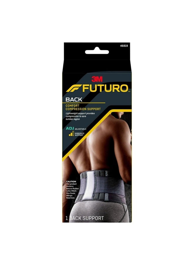 FUTURO Adjustable Deluxe Comfort Compression Back Support - Dark Grey